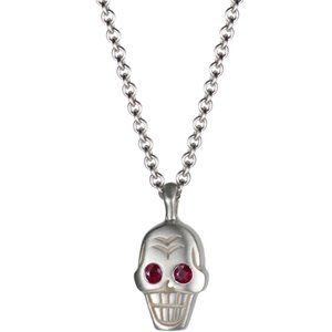 Me & Ro Ruby Eye Skull Necklace